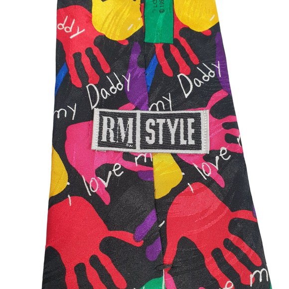 RM Style I Love My Daddy Hands Mens Necktie Tie Designer Accessory Work Dad Gift - Picture 4 of 6